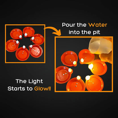 LED Light Water Sensor Diyas Plastic with, Ambient Lights, (Pack of 6/12/18/24)